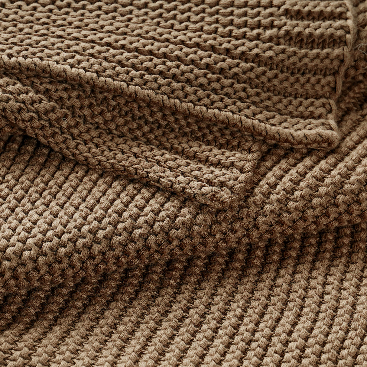 Chunky Knit Throw Blanket - Brown - HoneyBug