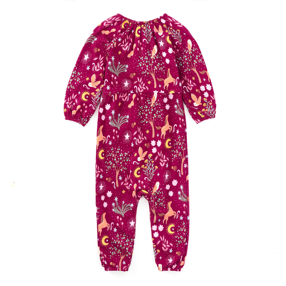 Bamboo Blend L/S Gathered Romper - Woodland Dreams