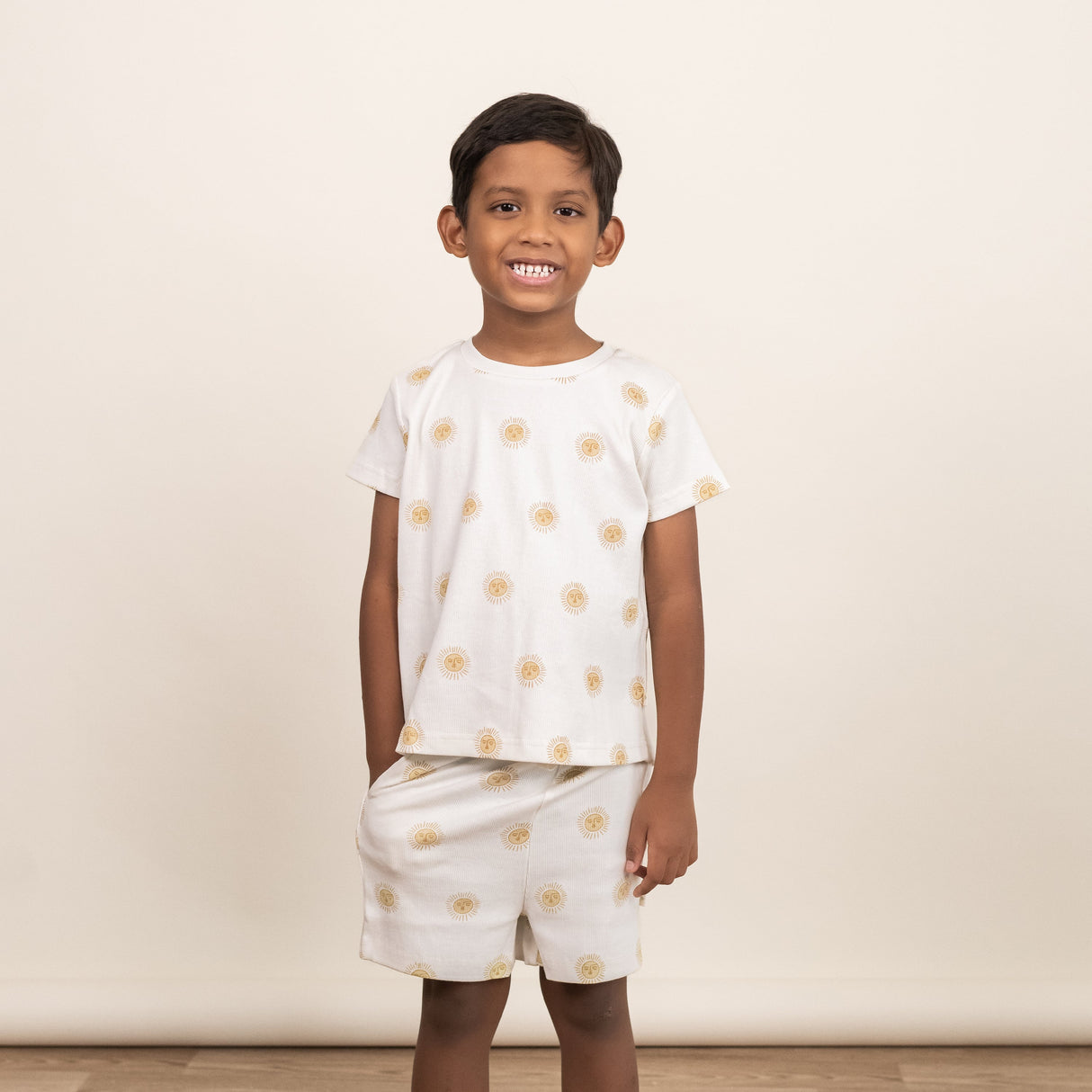 Organic Tee & Shorts Set - Summer Sun - HoneyBug