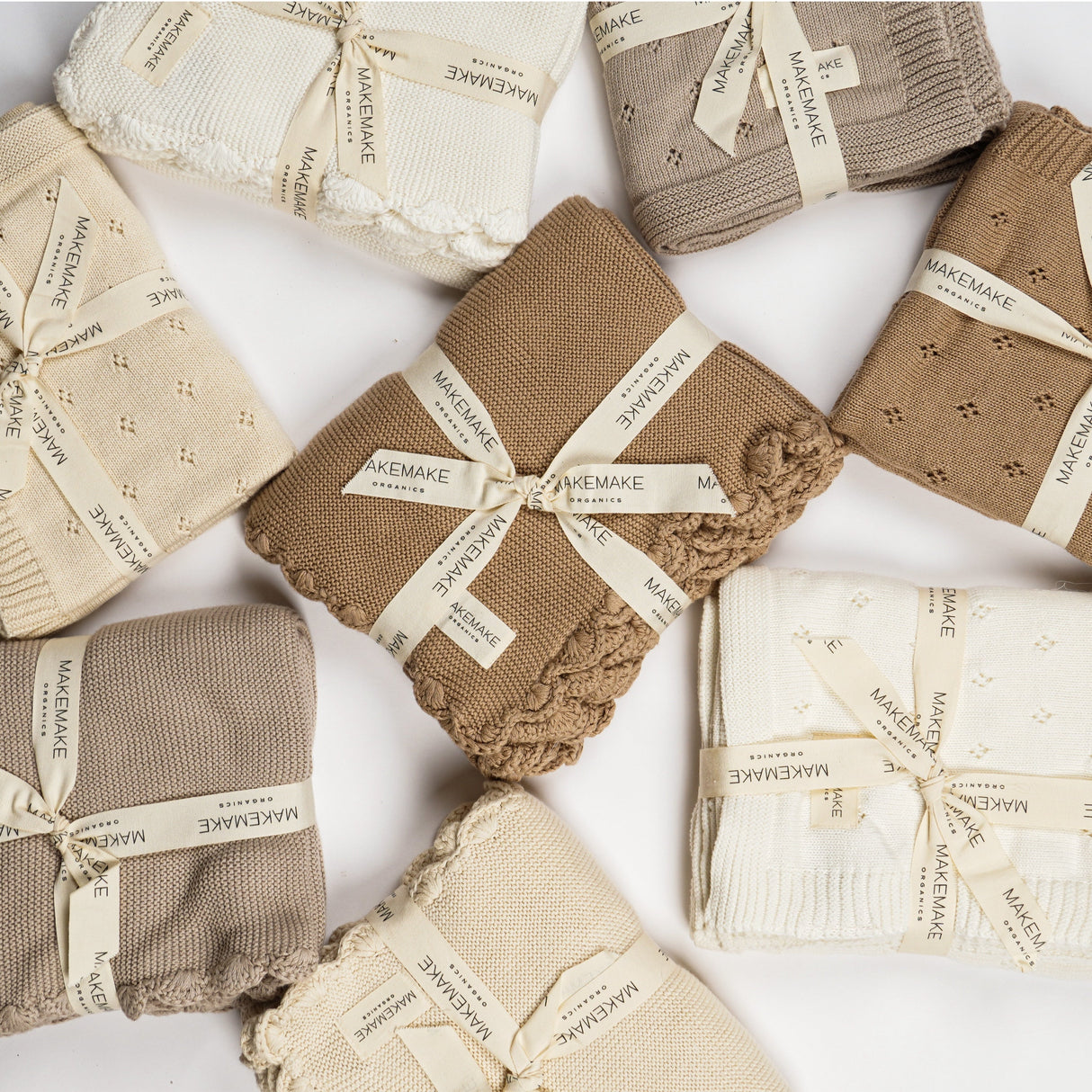 Organic Cotton Scalloped Baby Blanket - Sand - HoneyBug