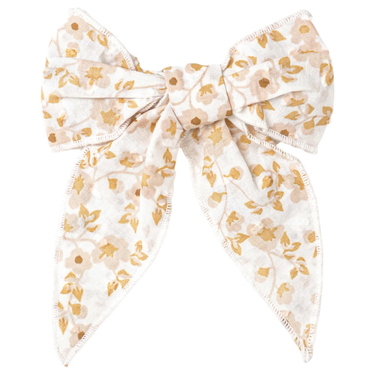 Organic Hair Bow Clip - Gardenia - HoneyBug