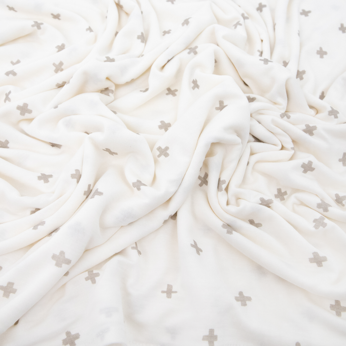 Stretch Knit Swaddle Blanket 2 Pack - Grey Cross - HoneyBug