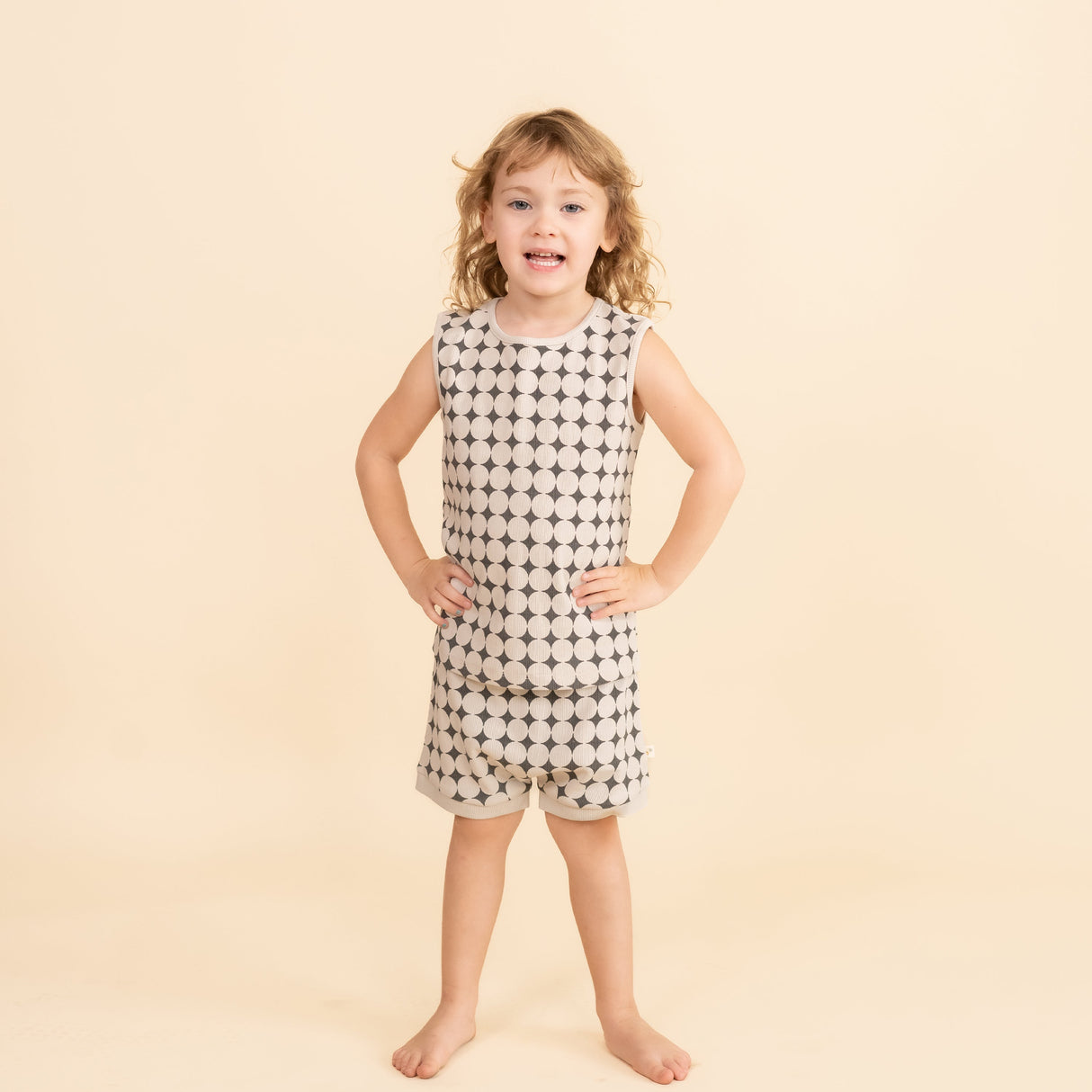Organic Tank & Tee Shorts Set - Mod Dots - HoneyBug