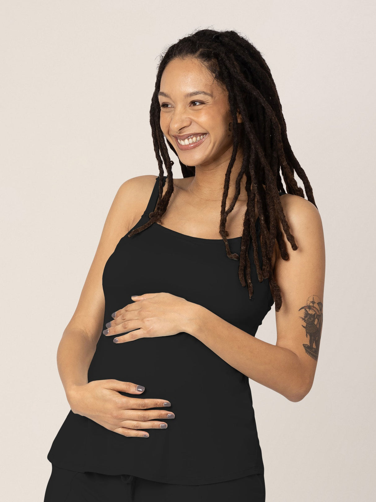 Bamboo Lounge Around Nursing & Maternity Tank | Black - HoneyBug