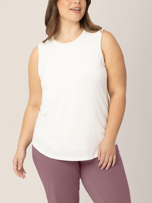 Bamboo Nursing & Maternity Tank | White - HoneyBug
