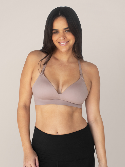 Minimalist Hands-Free Pumping & Nursing Plunge Bra | Lilac Stone - HoneyBug