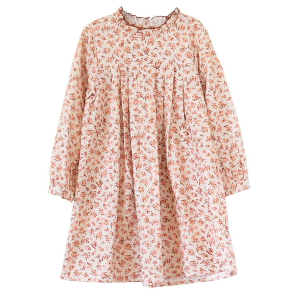 Girls Myrtle Pleated Dress | Pink Heather - HoneyBug