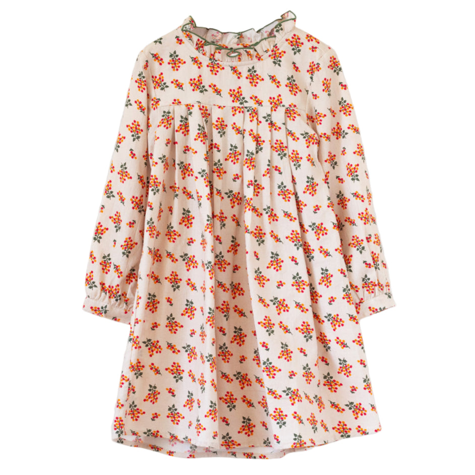 Girls Myrtle Pleated Dress | Autumn Floral - HoneyBug