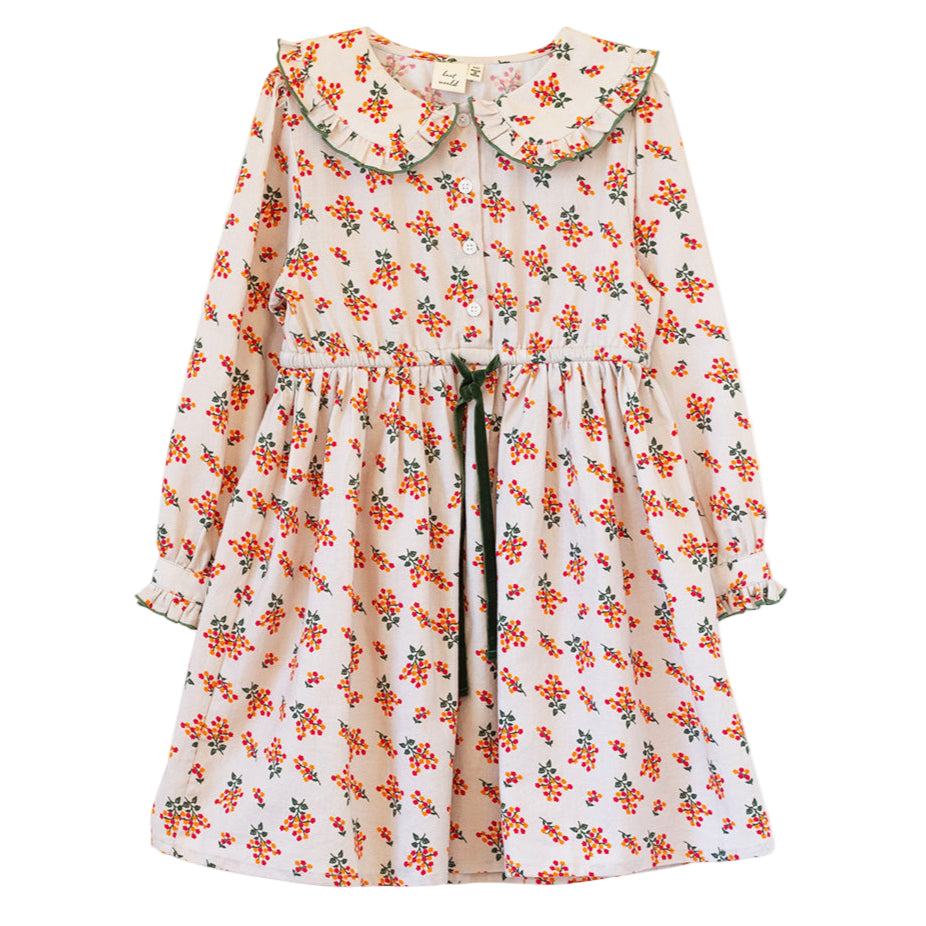 Girls Adelaide Velvet Tie Dress | Autumn Floral - HoneyBug