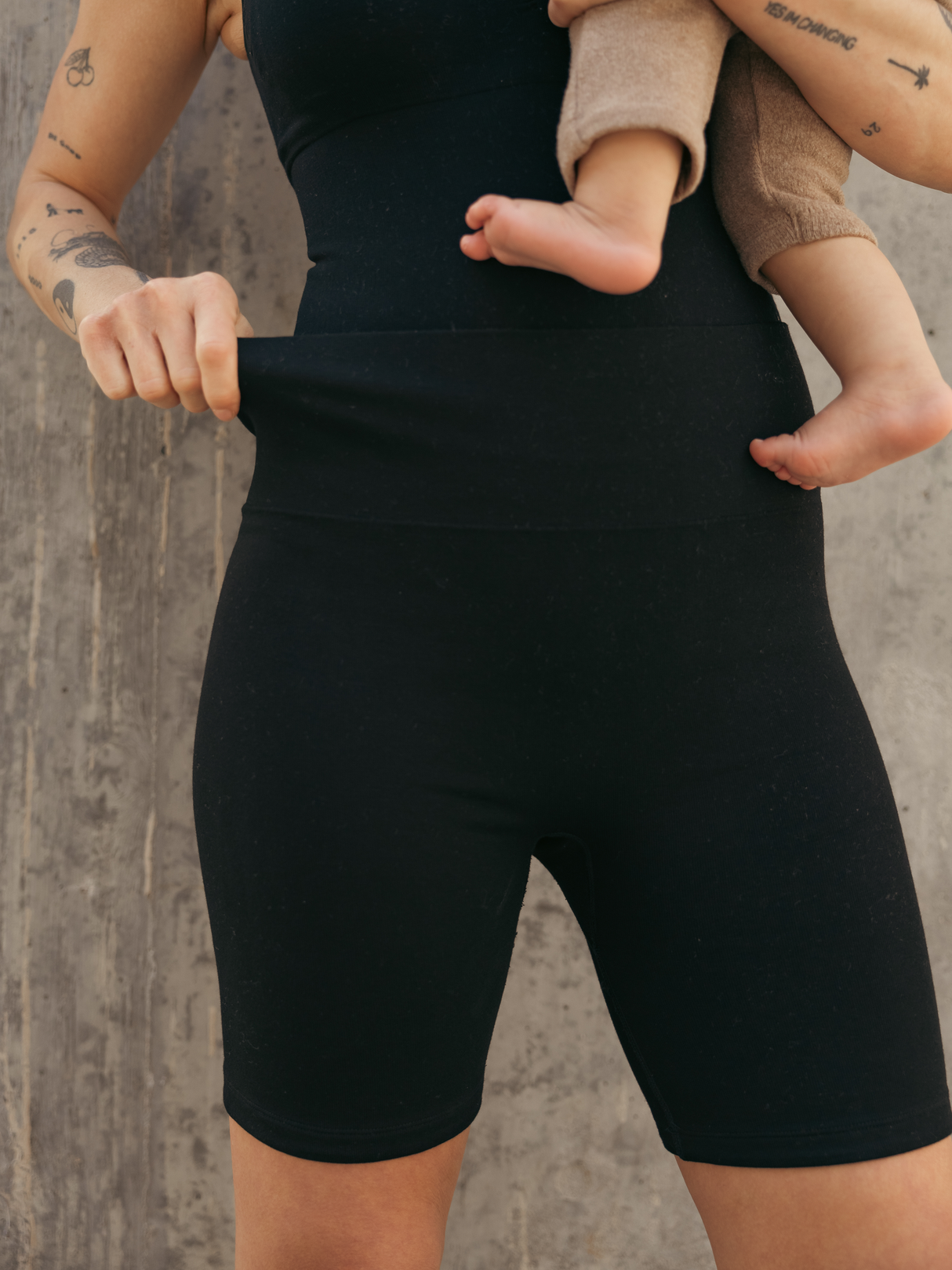 Sublime® Bamboo Maternity & Postpartum Bike Short | Black - HoneyBug