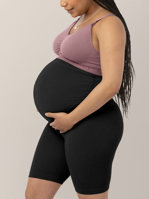 Bamboo Seamless No Rub Maternity Thigh Saver | Black - HoneyBug