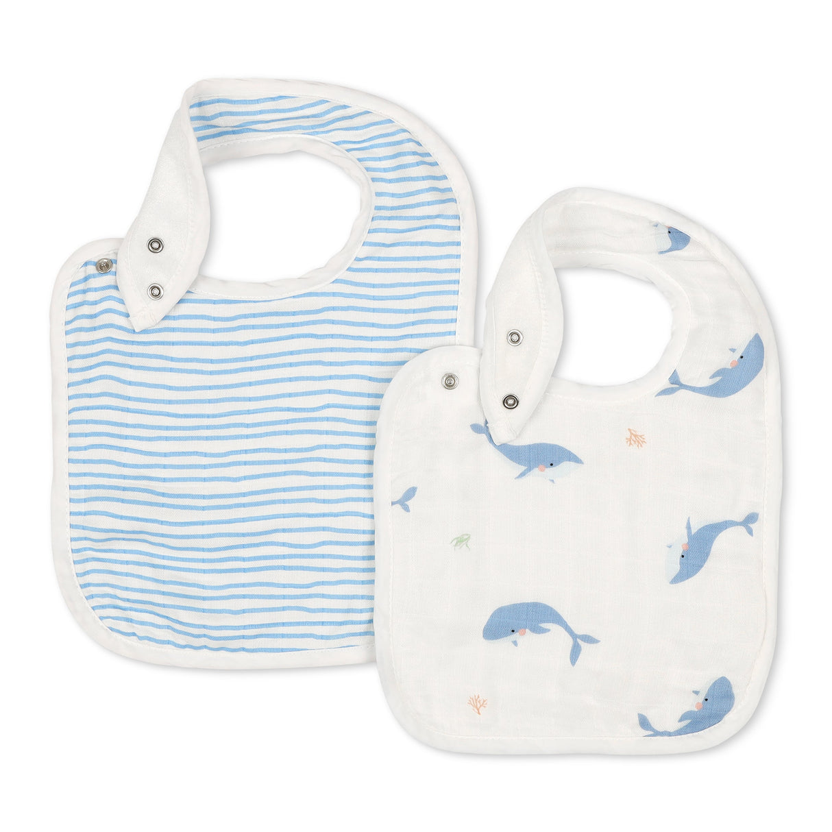 Whale & Blue Wave Bib Set - HoneyBug