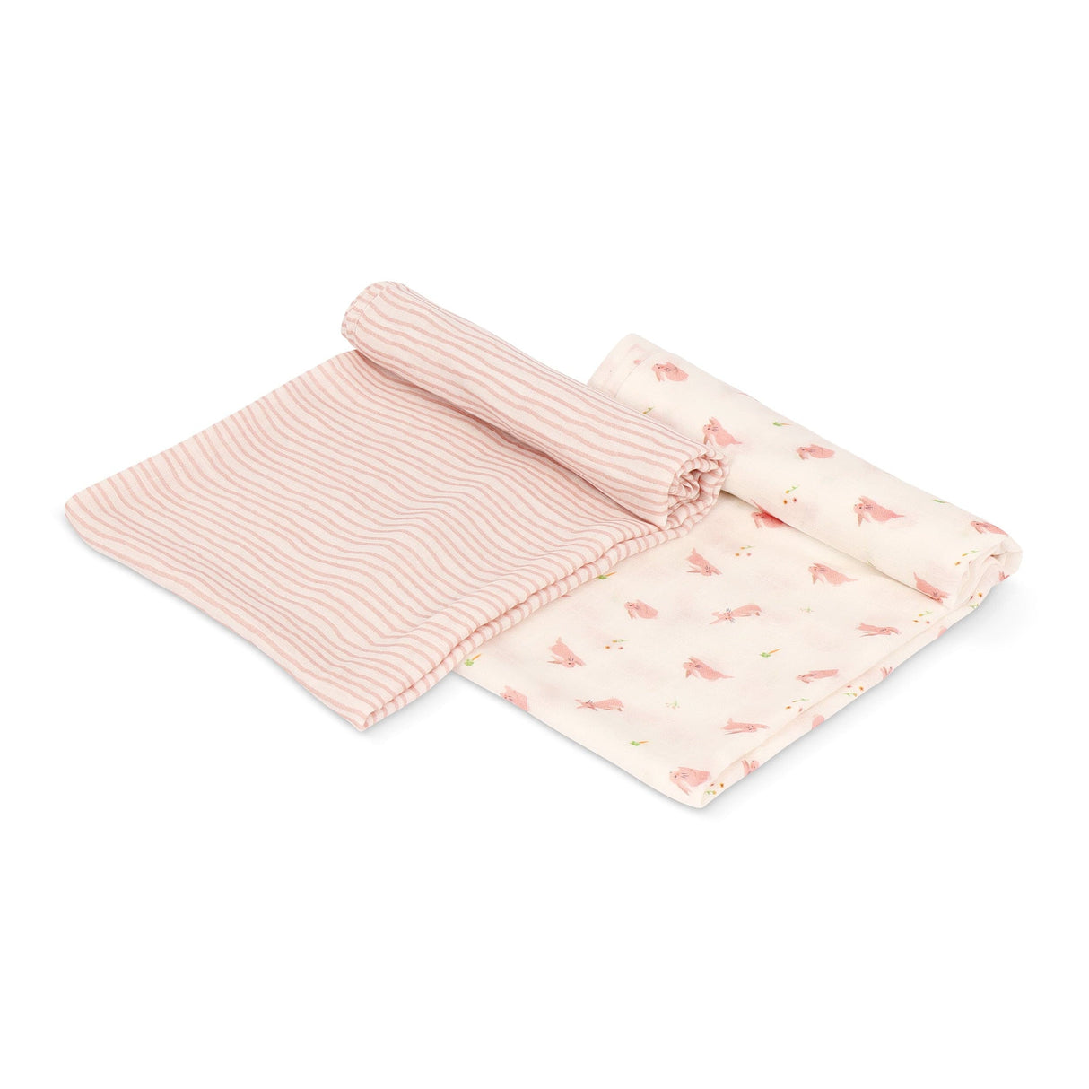Bunny & Pink Wave Swaddle Set - HoneyBug