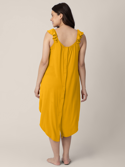 Ruffle Strap Labor & Delivery Gown | Honey - HoneyBug