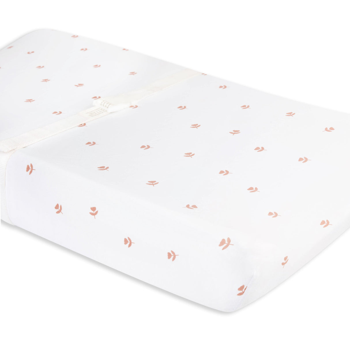 Changing Pad Cover | Cradle Sheet Set - Mauve Tulips & Stripes - HoneyBug