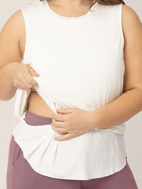 Bamboo Nursing & Maternity Tank | White - HoneyBug