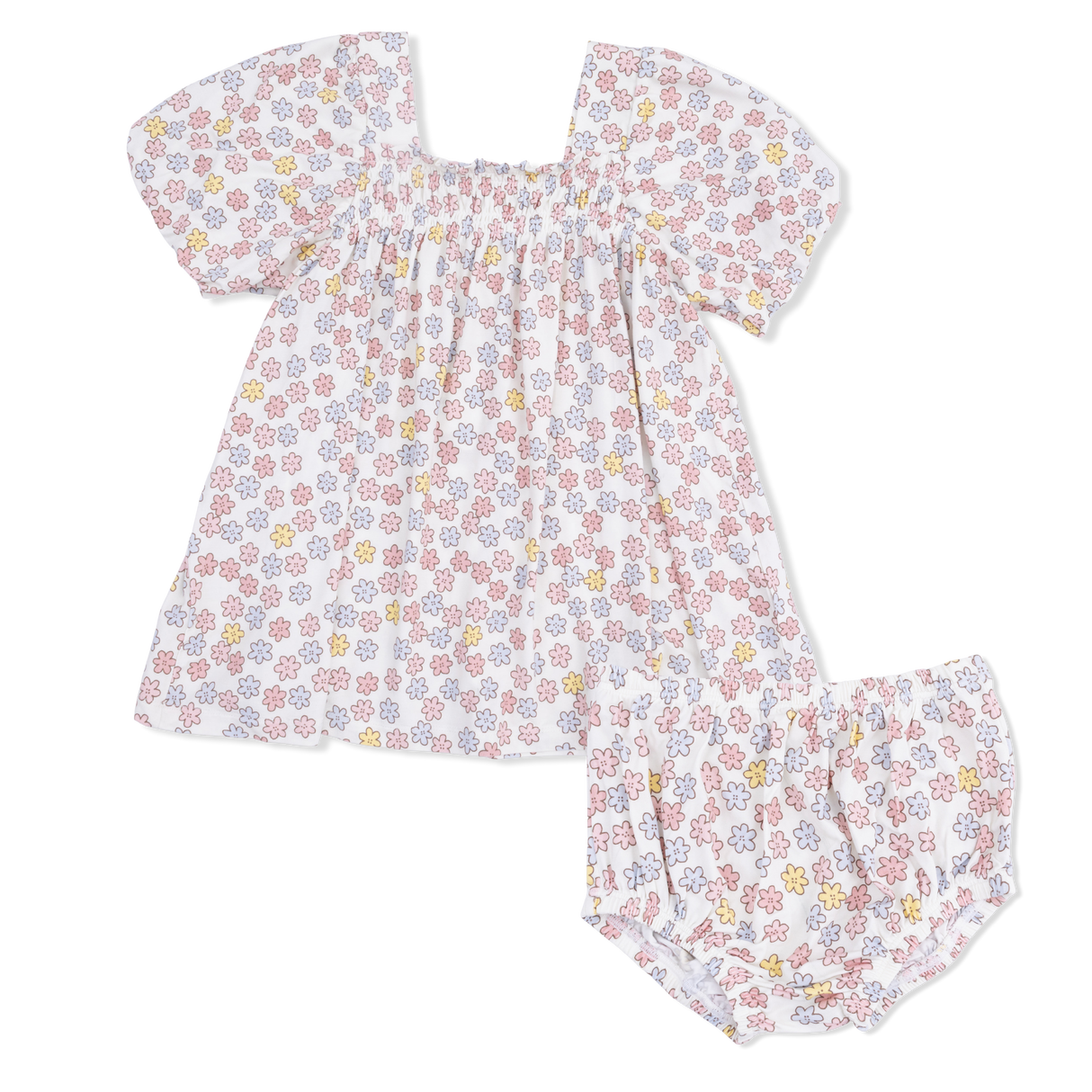 Sarah Floral - Puff Sleeve Dress with Bloomer