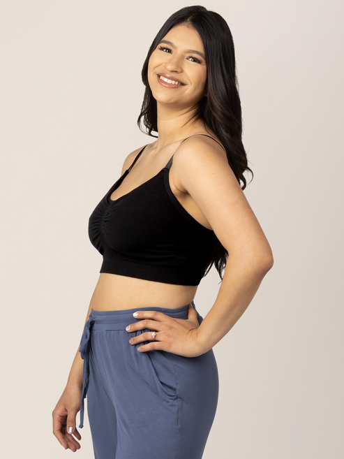 Sublime® Bamboo Hands-Free Pumping Lounge & Sleep Bra | Black - HoneyBug