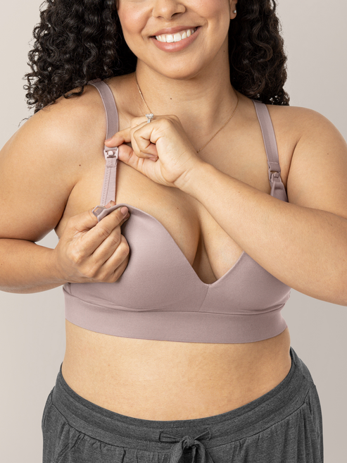 Minimalist Maternity & Nursing Plunge Bra | Lilac Stone - HoneyBug