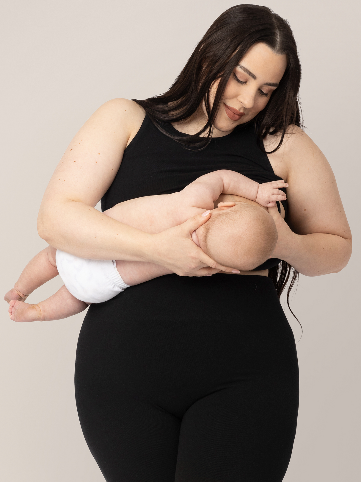 Sublime® Bamboo Maternity & Nursing Longline Bra Top | Black - HoneyBug