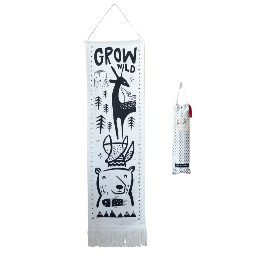 Canvas Growth Chart - Woodland - HoneyBug