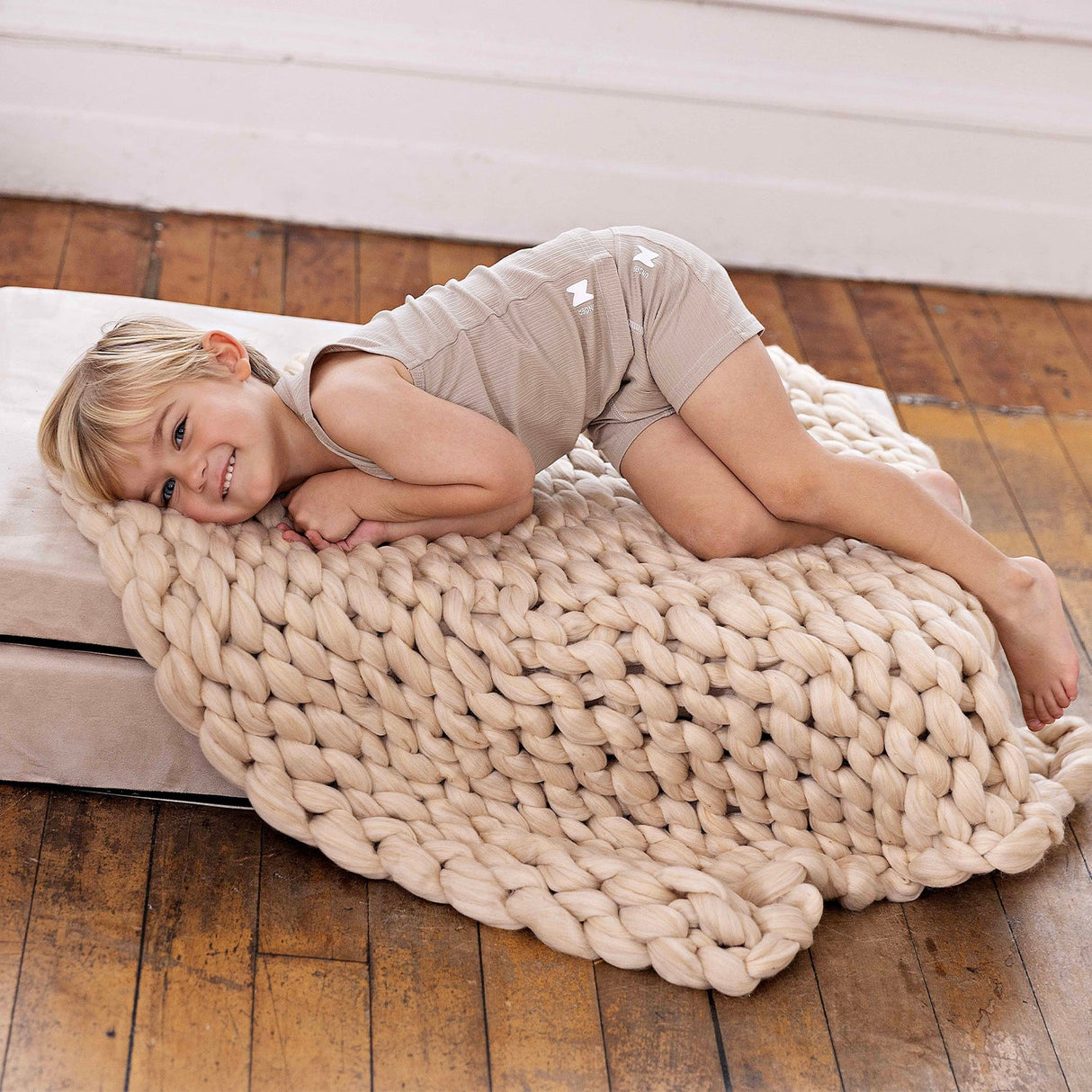 Ribbed Taupe + White (3 Tanks) - HoneyBug