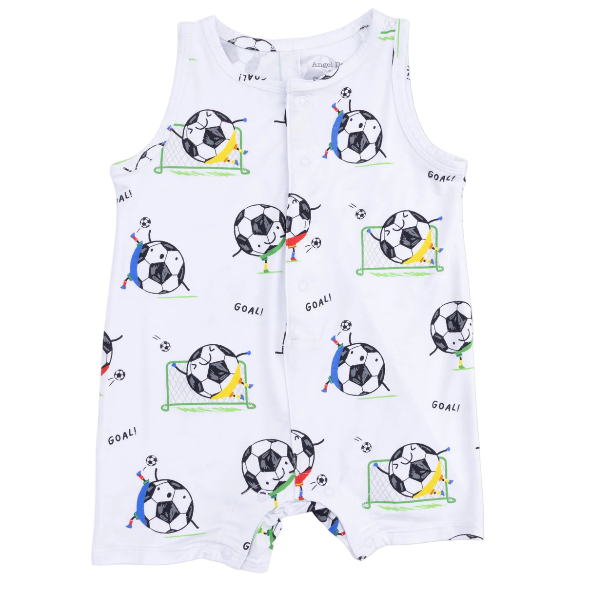 Soccer Balls Playing Soccer Blue - Sleeveless Shortie Romper