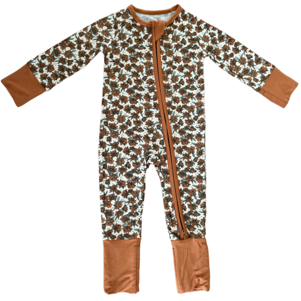 Cream Magnolia Bamboo Zipper - HoneyBug