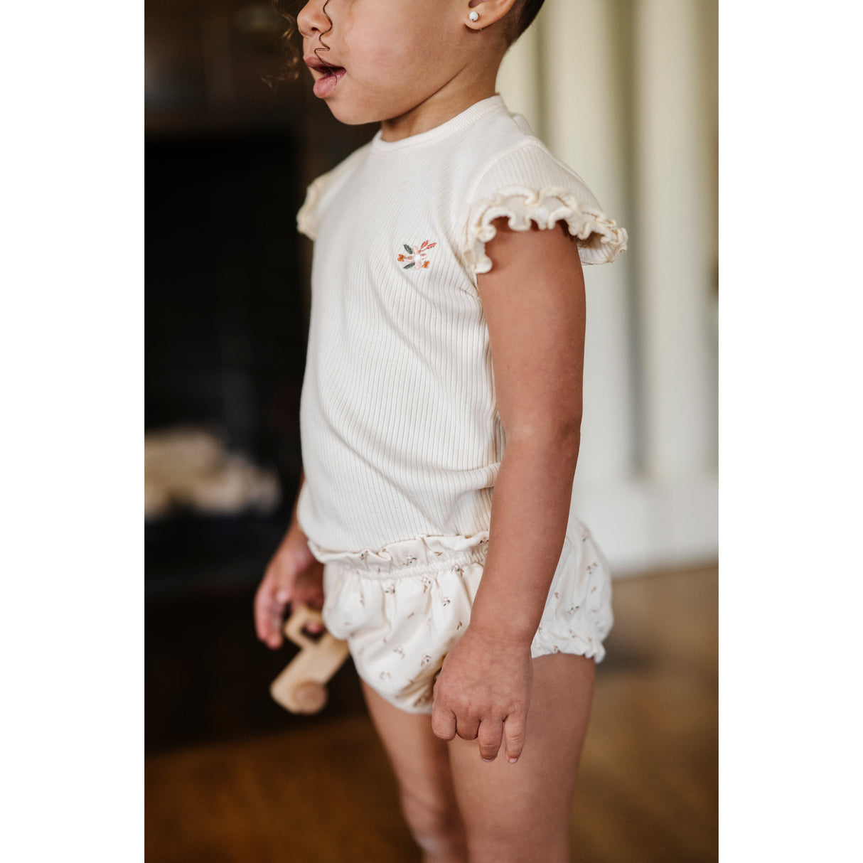 Cotton - Printed Floral - Tshirt & Bloomer - HoneyBug