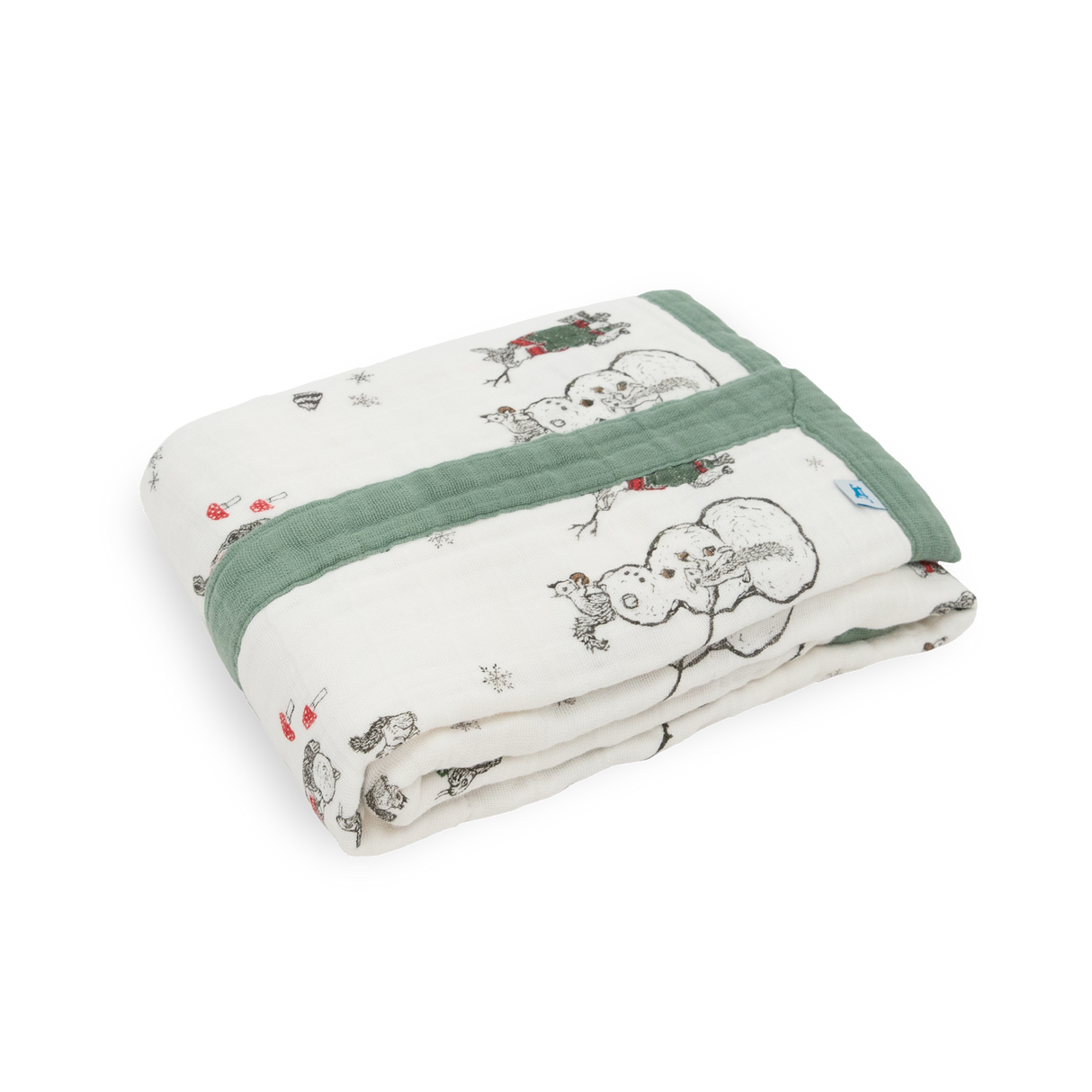 Cotton Muslin Baby Quilt - Snow Day - HoneyBug