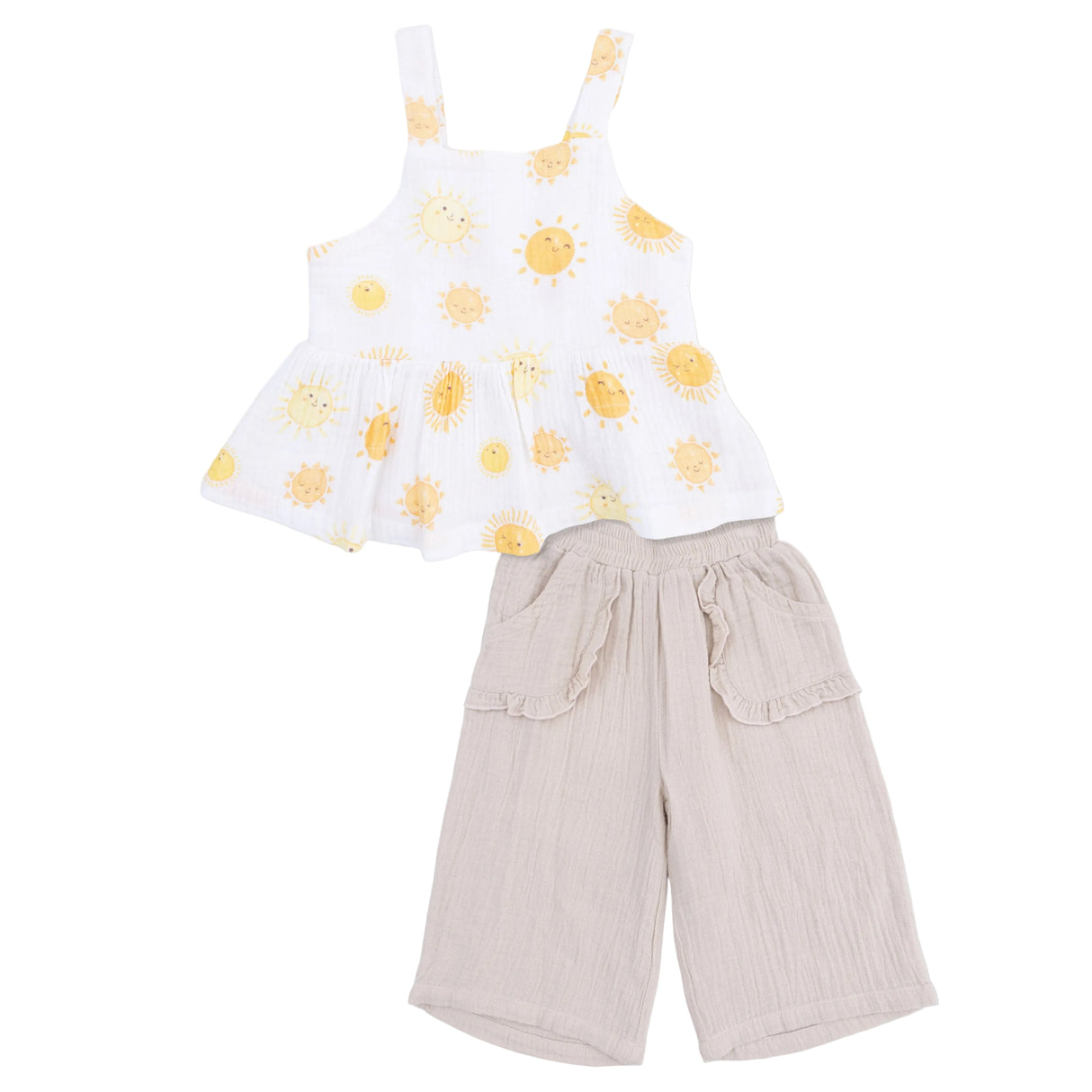 Happy Suns - Peplum Tank with Wide Leg Pant