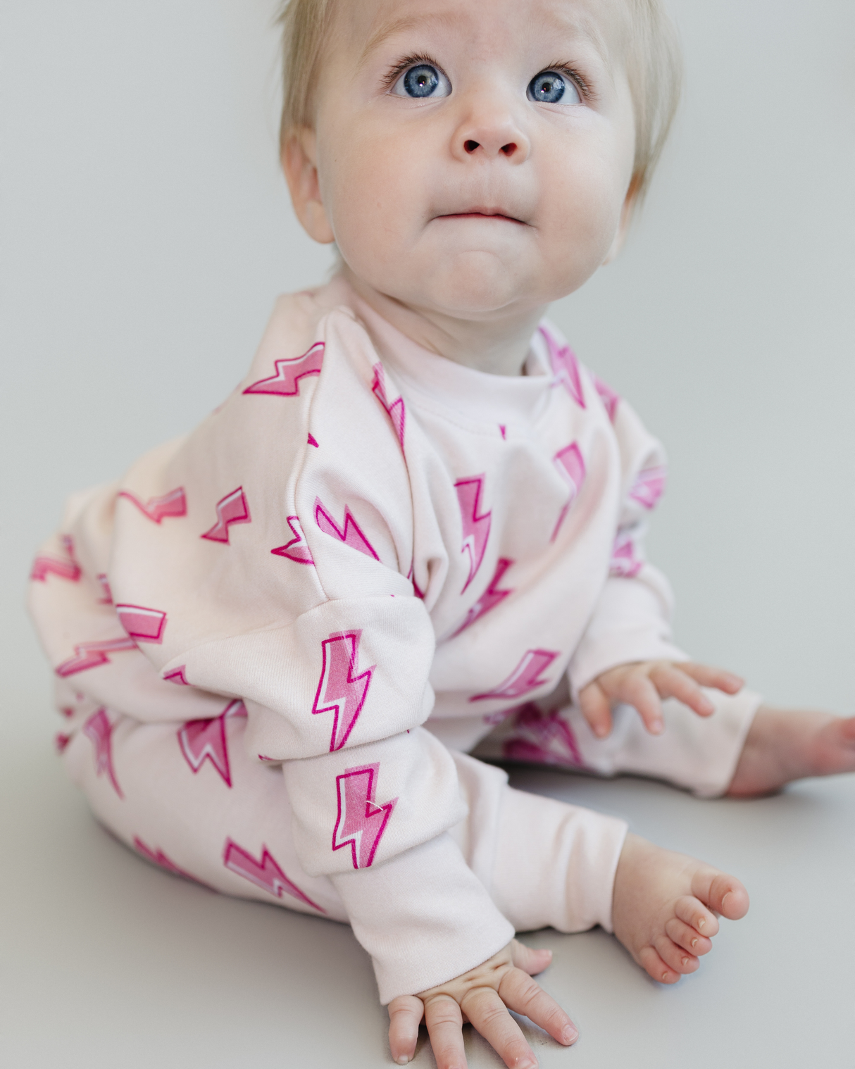 Jogger Set | Pink Bolts - HoneyBug
