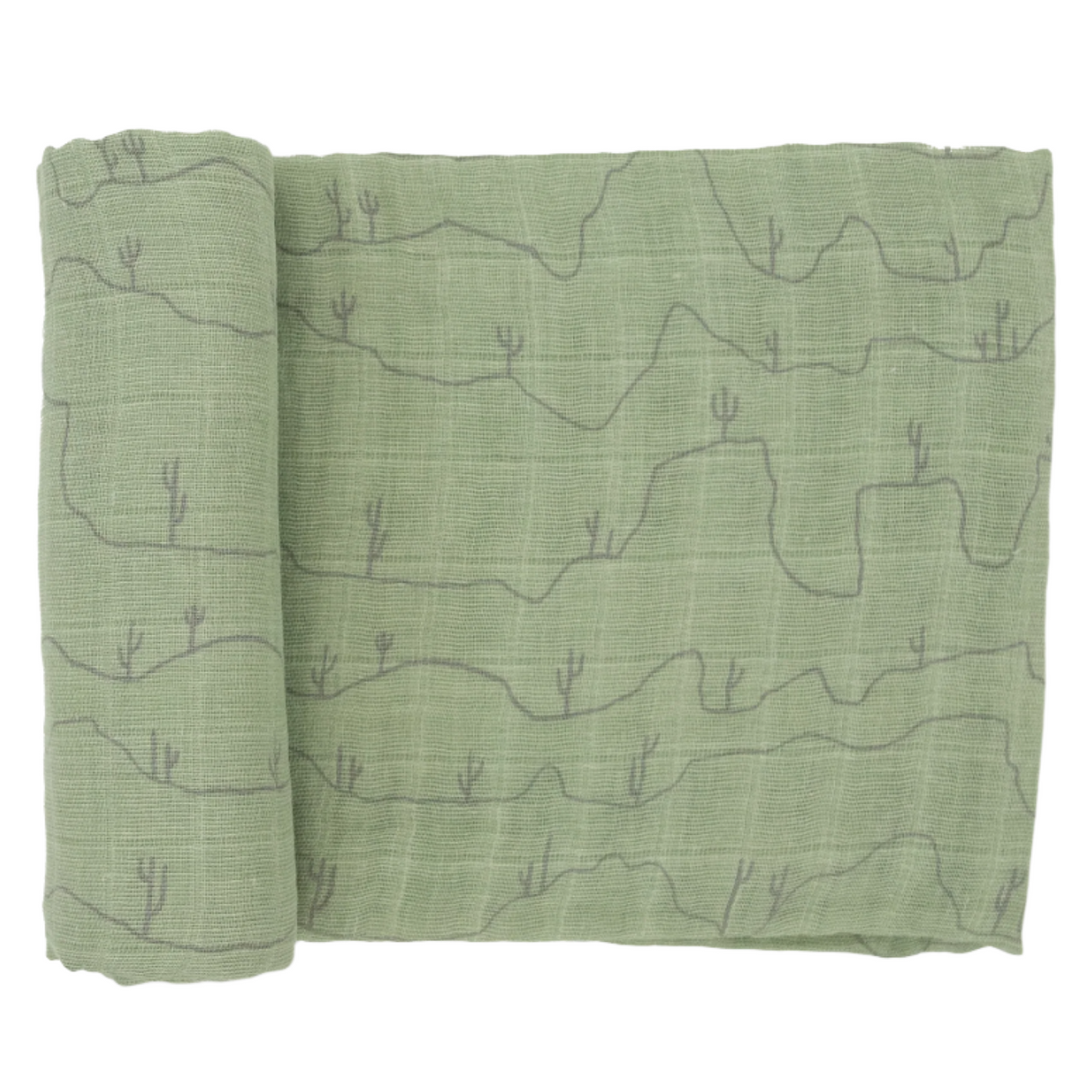 Cotton Muslin Swaddle Blanket - Cactus Lines - HoneyBug