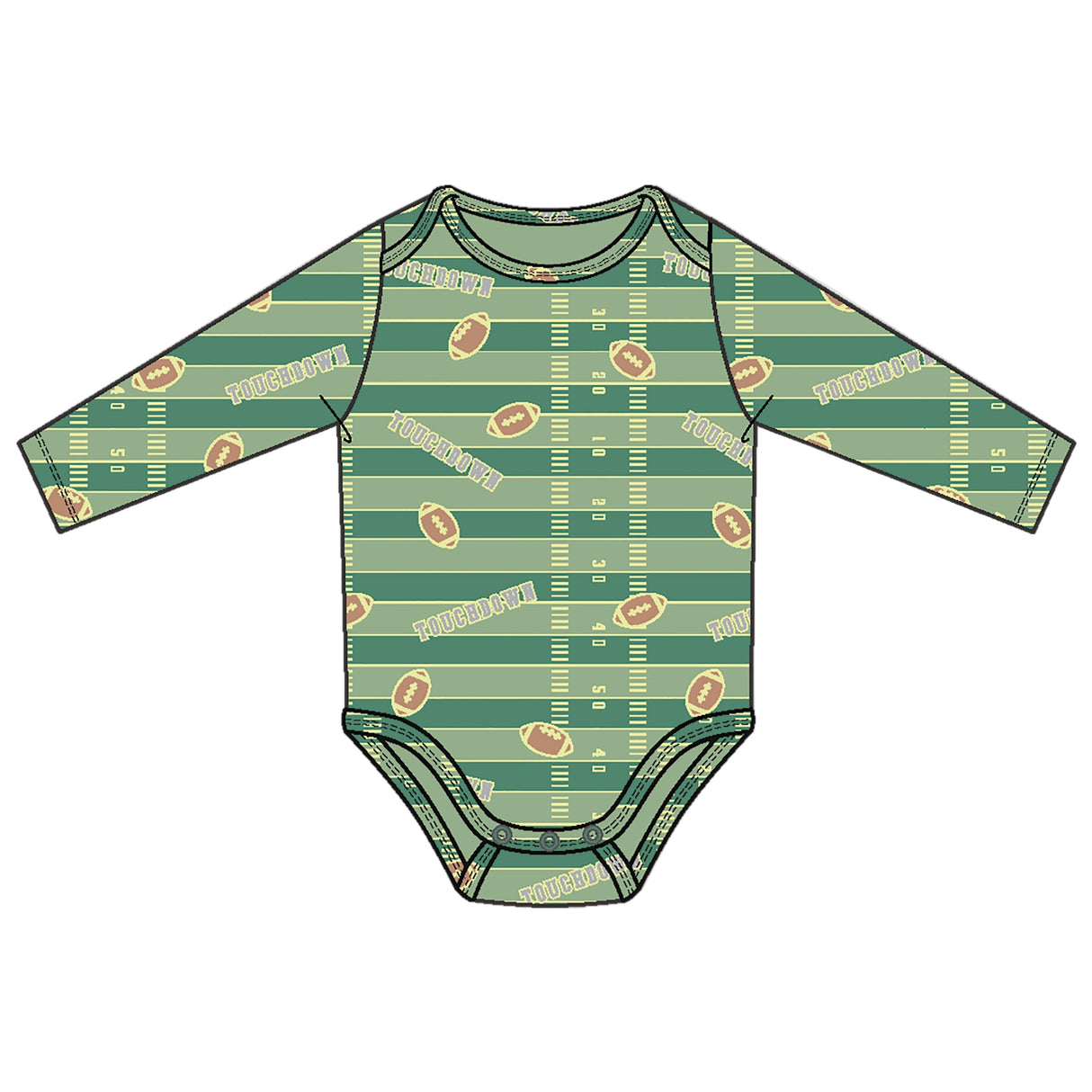 Lap Shoulder Bodysuit - Football Field Glow in the Dark - HoneyBug