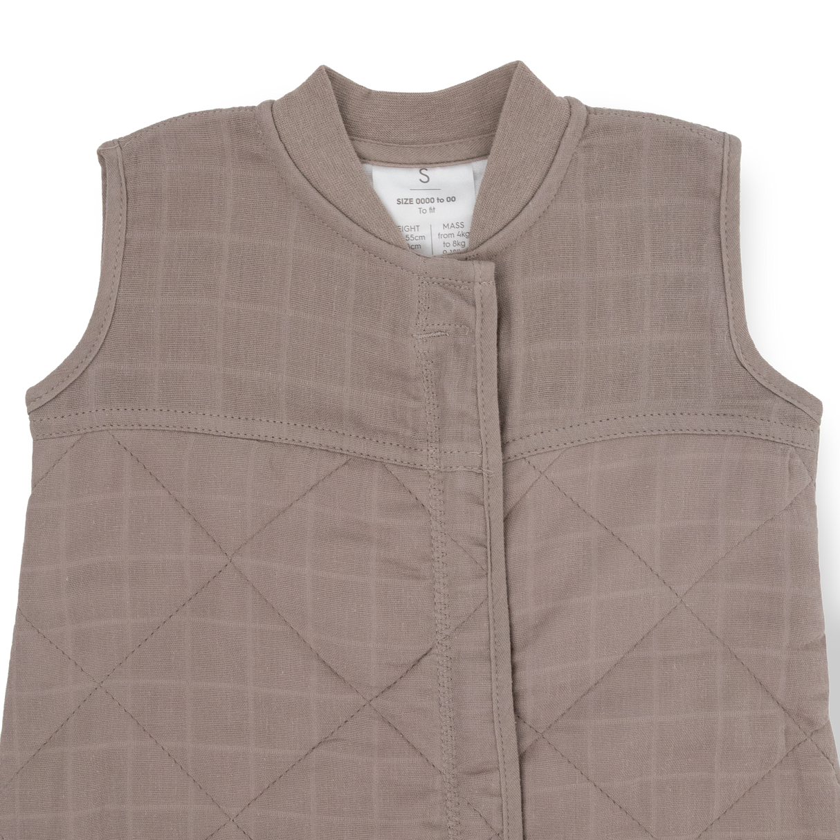 Cotton Muslin Quilted Sleep Bag - Mocha - HoneyBug