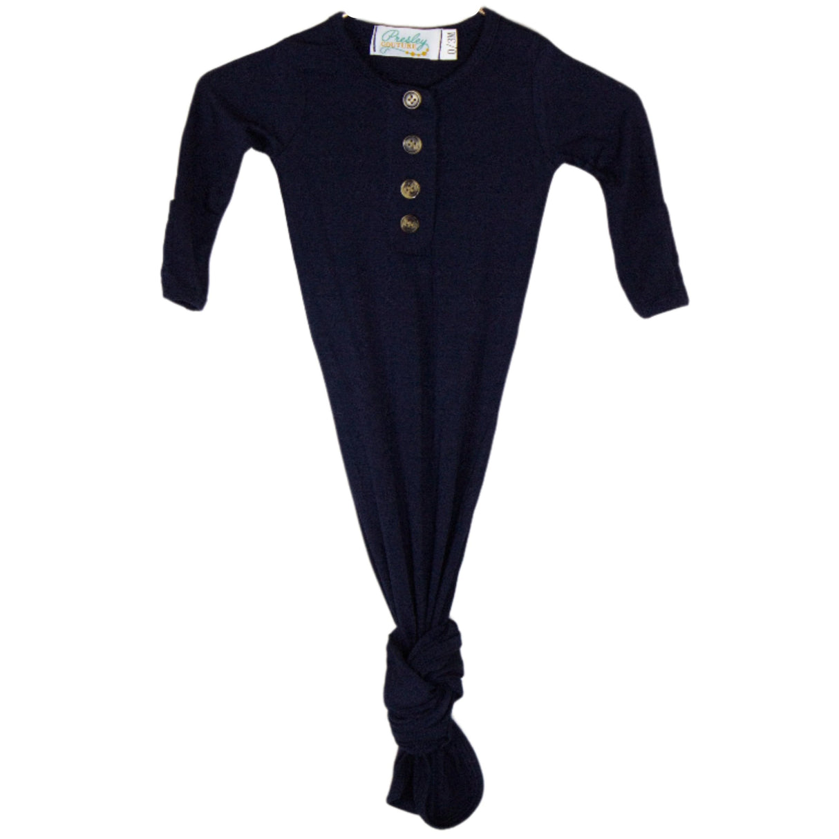 Knotted Baby Gown - Dark Navy - HoneyBug