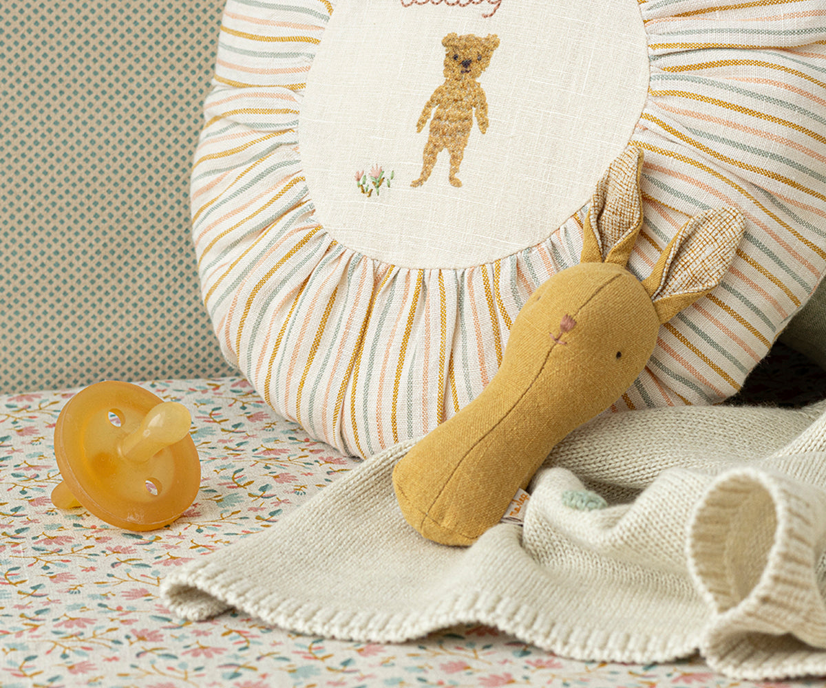 Lullaby Friends Rattle - Bunny - Dusty Yellow - HoneyBug