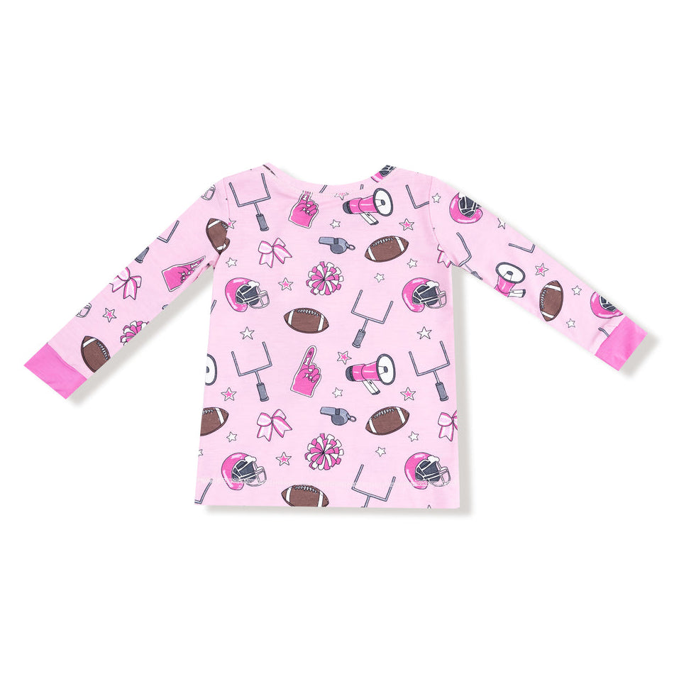Long Sleeve Loungewear Set - Game Day - Pink