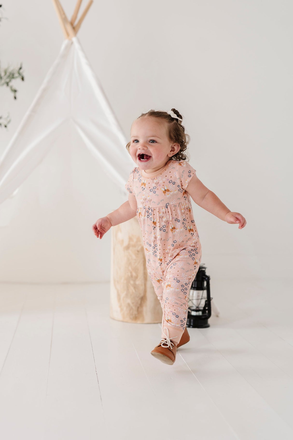 Girl's Short Sleeve Pant Romper - HoneyBug