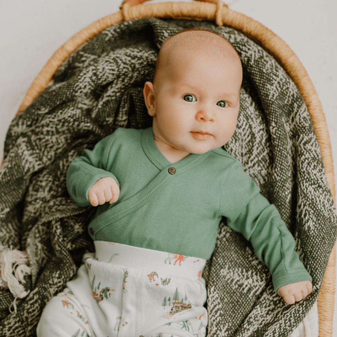 long bodysuit | Basil Green - HoneyBug