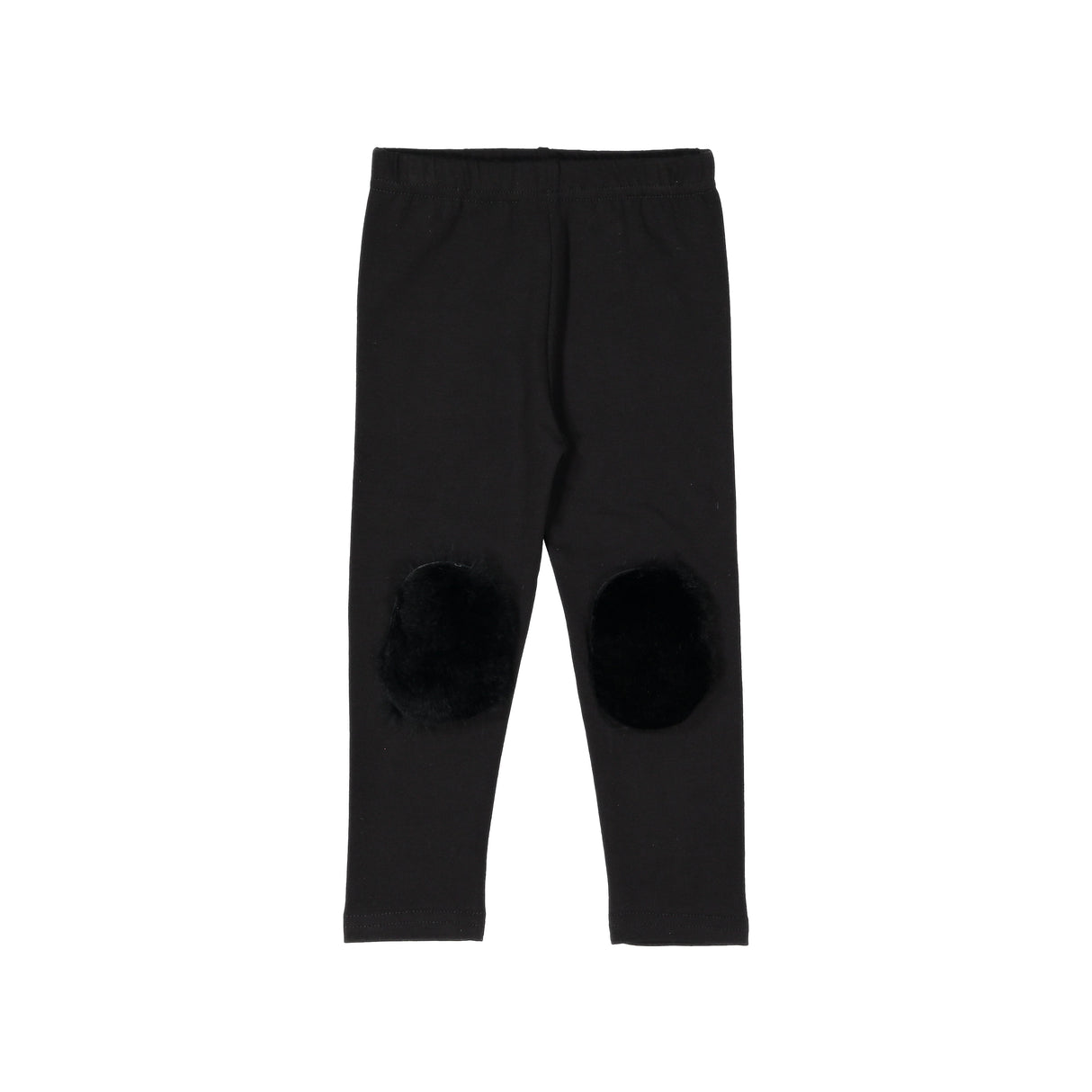 Black Fur Patch Leggings - HoneyBug