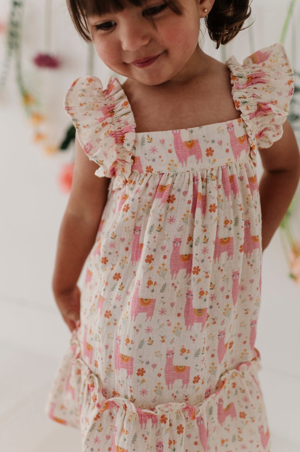 Girl's Drop-Waist Peplum Dress
