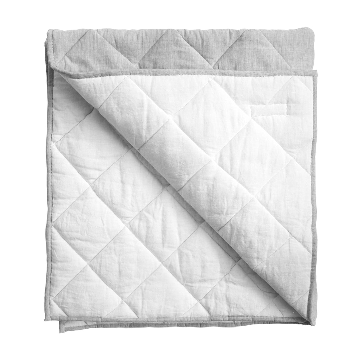 Play mat | husk grey and white linen, reversible - HoneyBug