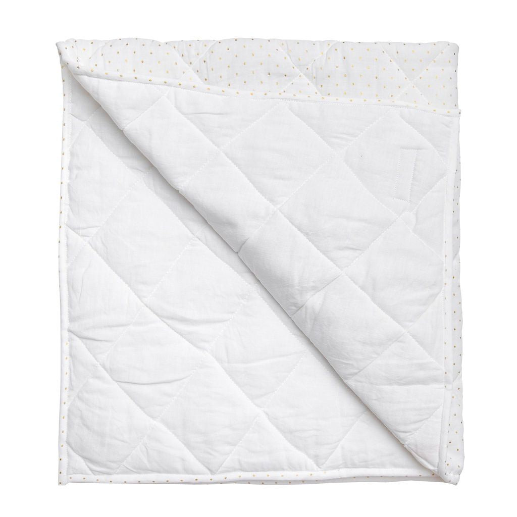 Play mat | gold spot and white linen - HoneyBug