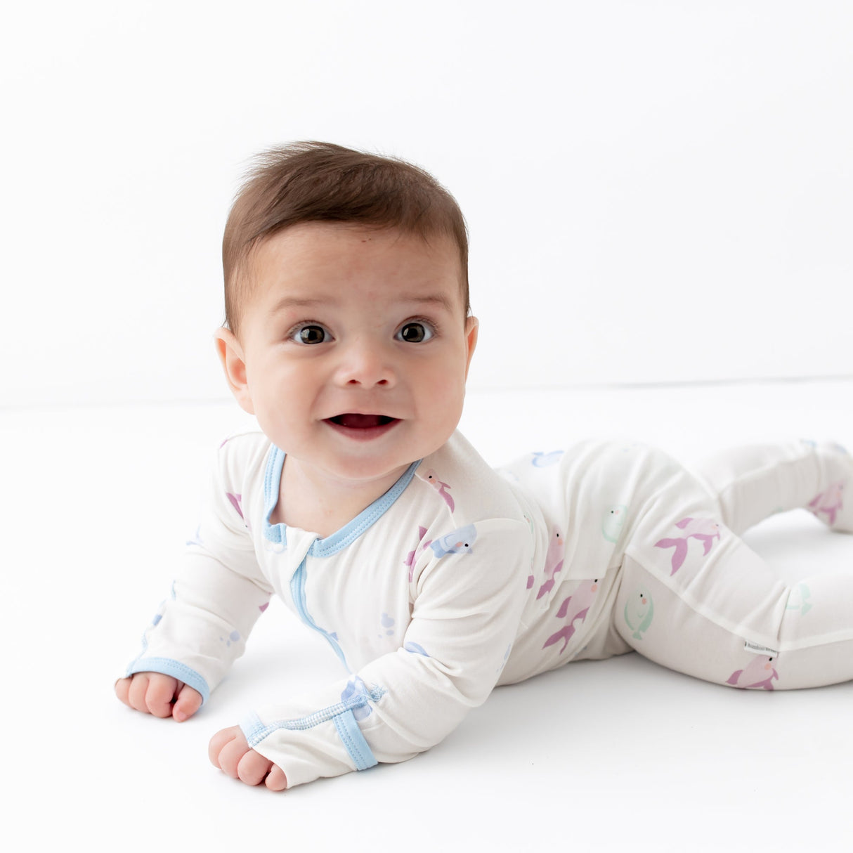 Blue Fish Zippered Footie - HoneyBug