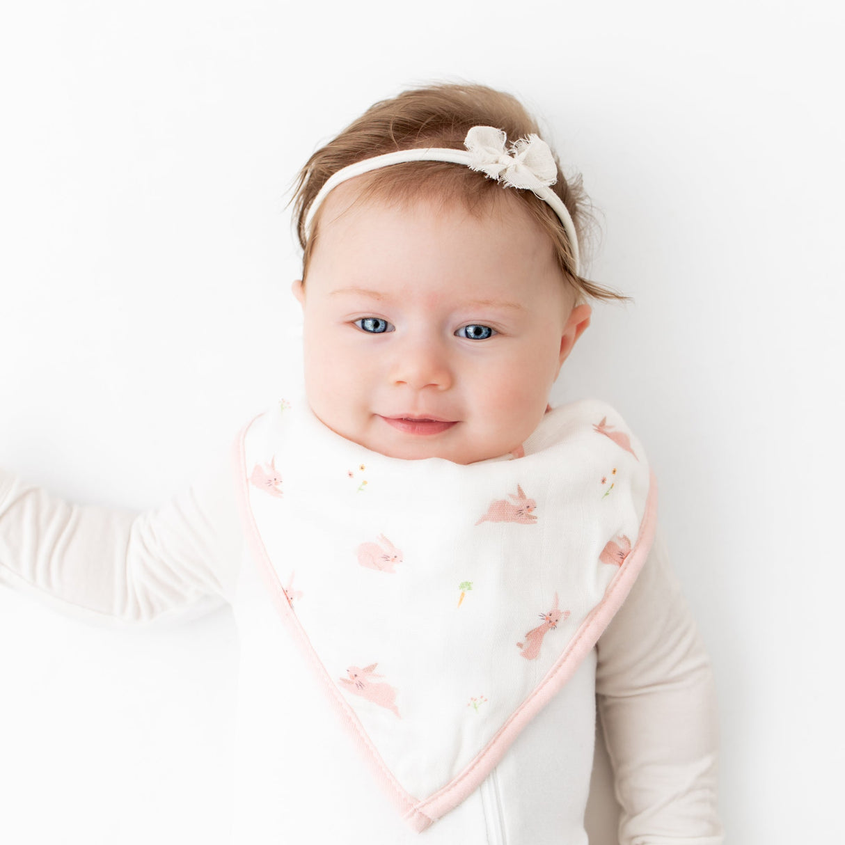 Bunny & Pink Wave Bib Set - HoneyBug