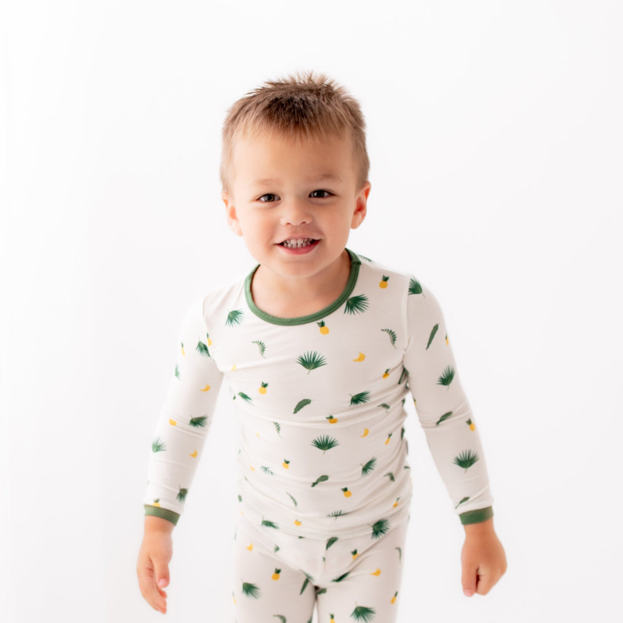 Tropical Palms Pajama Set - HoneyBug