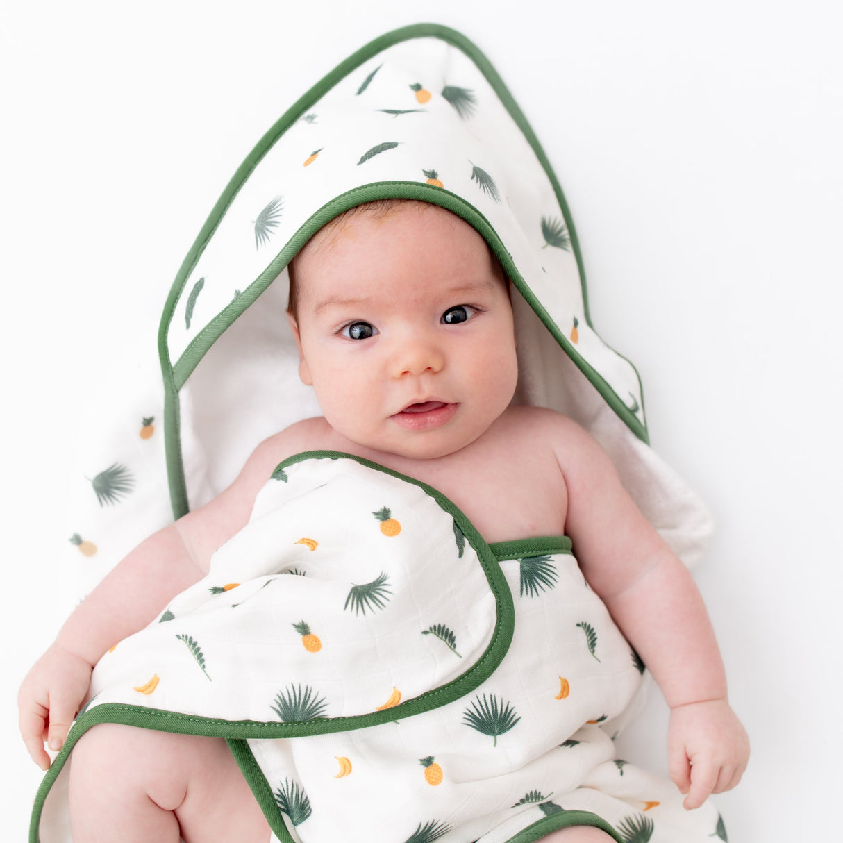 Tropical Palms Hooded Towel Set - HoneyBug