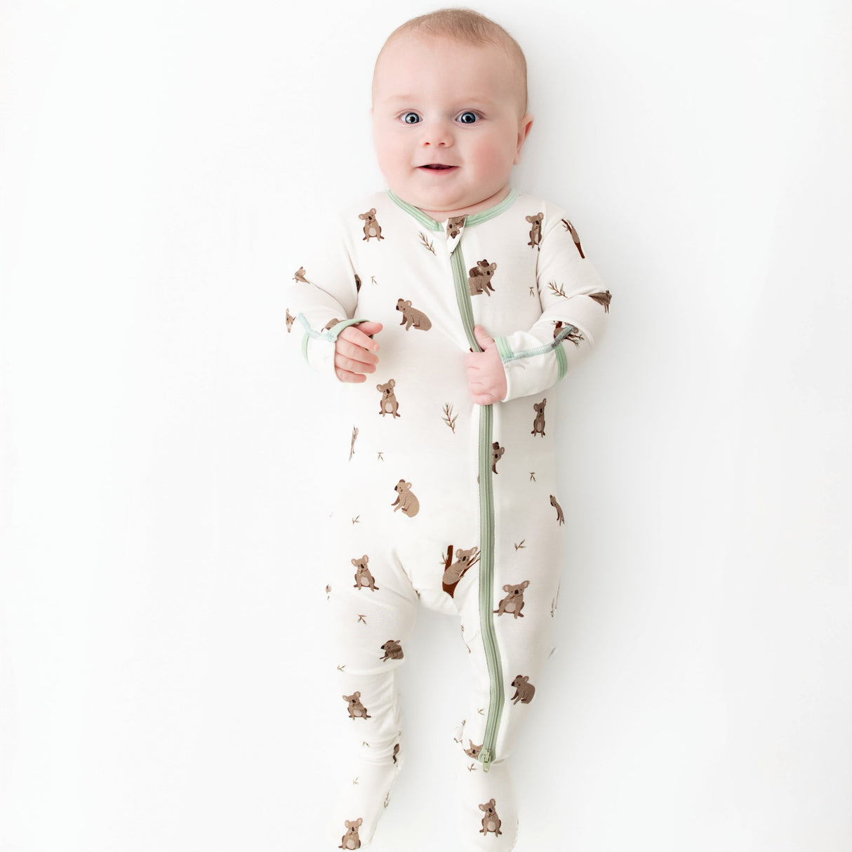 Koala Zippered Footie - HoneyBug