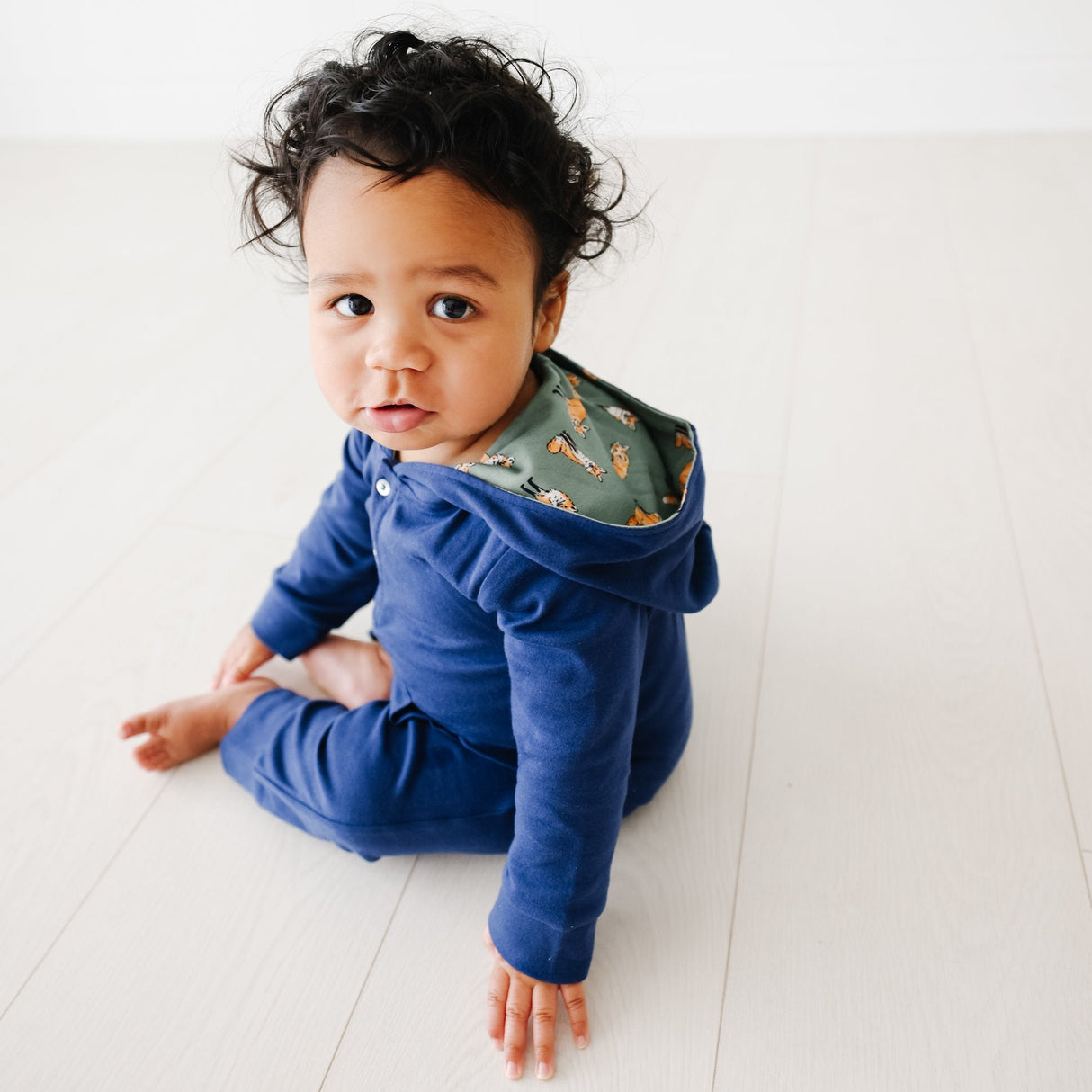 Navy Blue Fox Jumpsuit - HoneyBug